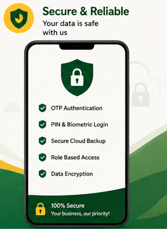 Kozhil secure poultry software login and security screen